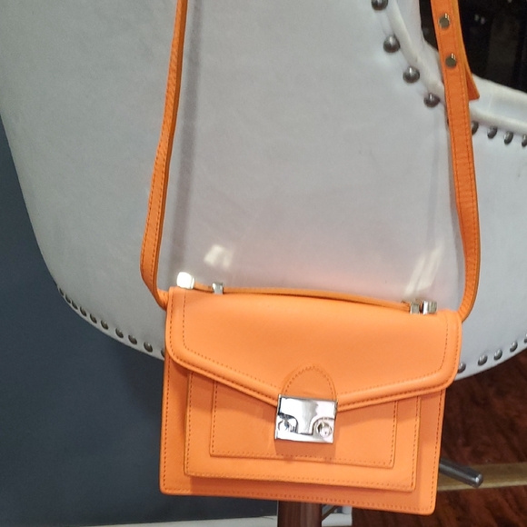 Loeffer Randall Rider Vibrant Orange Crossbody Bag with Gold Hardware - Picture 10 of 15